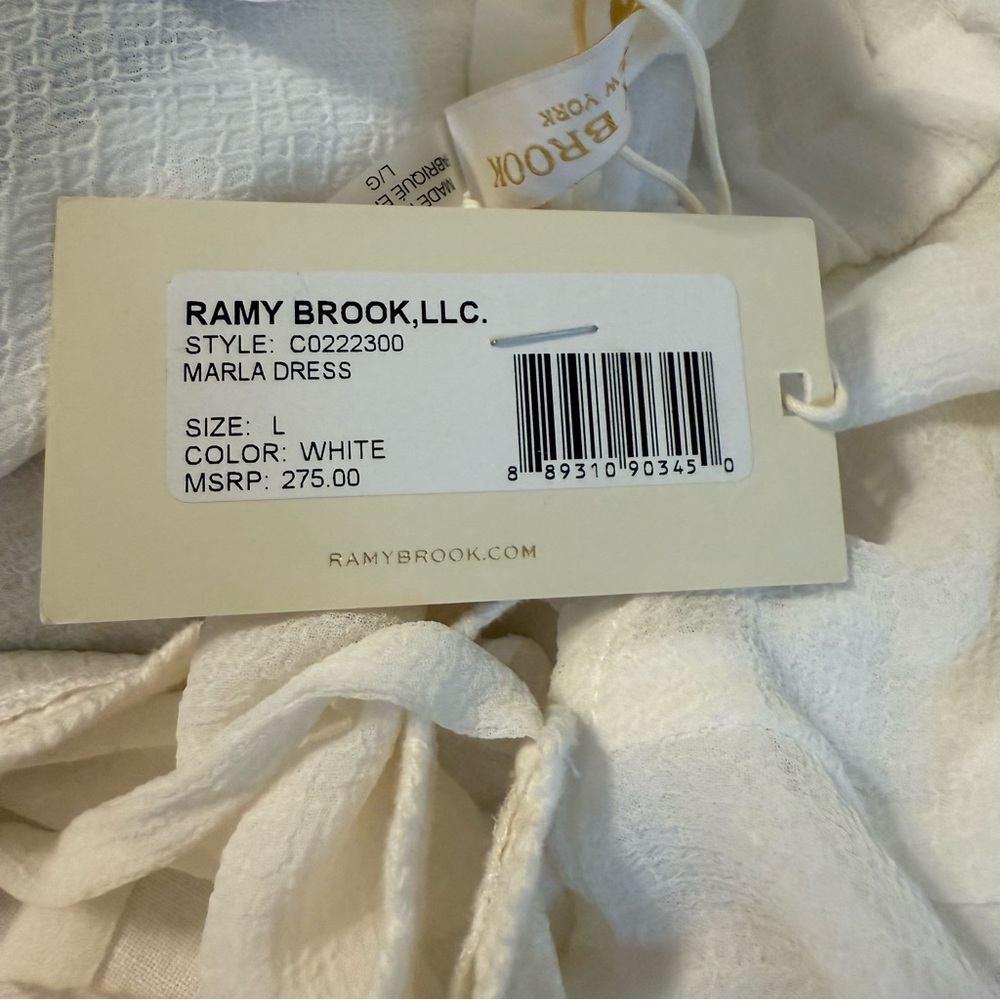 NWT! RAMY BROOK Women LARGE Marla Halter Mini Dress Plunging Neckline Sheer CP25 - Picture 3 of 6